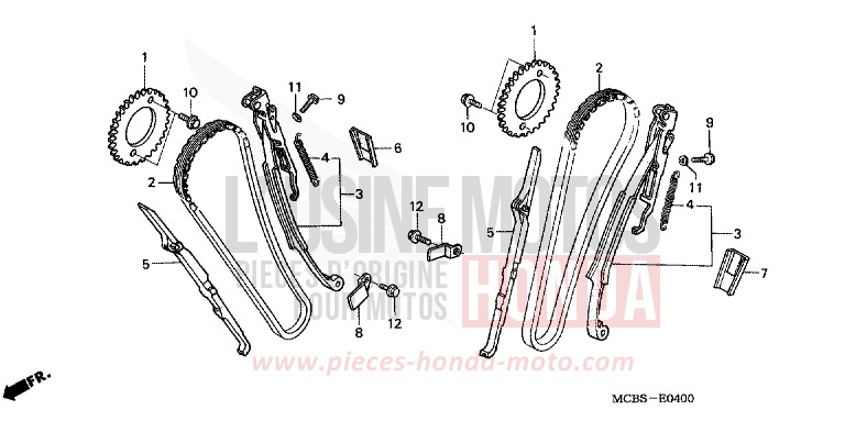 CAM CHAIN/TENSIONER for Transalp 650 MUTE BLACK METALLIC (NH359) from 2003